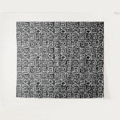 Kuba Style Pattern 071019 - Schwarz und Weiß Wandteppich (Vorderseite (Horizontal))