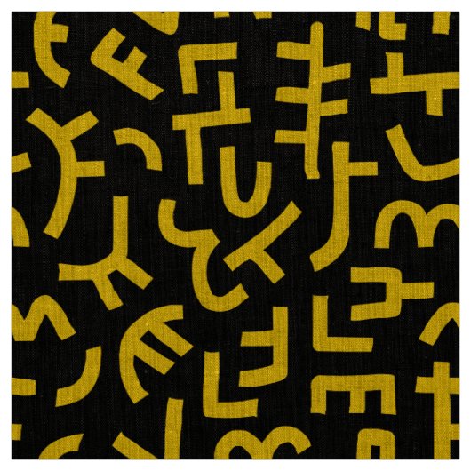 Kuba Style Pattern 121019 - Bernstein auf Schwarz Stoff (Muster)