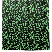 Kuba Style Pattern 121019 - Mint Green on Black Duschvorhang (Vorderseite)