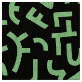 Kuba Style Pattern 121019 - Mint Green on Black Stoff (Nahaufnahme)