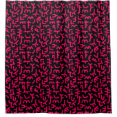 Kuba Style Pattern 121019 - Neon Red on Black Duschvorhang (Vorderseite)