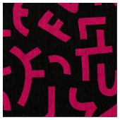 Kuba Style Pattern 121019 - Neon Red on Black Stoff (Nahaufnahme)