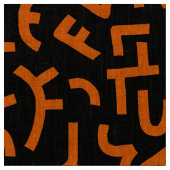 Kuba Style Pattern 121019 - Orange on Black Stoff (Nahaufnahme)