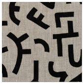 Kuba Style Pattern 121019 - Schwarz auf Weiß Stoff (Nahaufnahme)