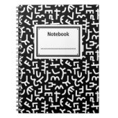 Kuba Style Pattern 121019 - Weiß auf Schwarz Notizblock (Vorderseite)