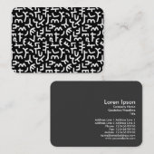 Kuba Style Pattern 121019 - Weiß auf Schwarz Visitenkarte (Vorne/Hinten)