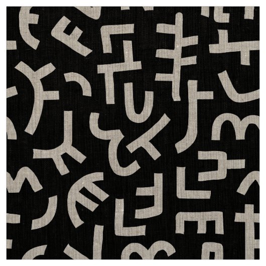Kuba Style Pattern 121019 - Weiß und Schwarz Stoff (Muster)
