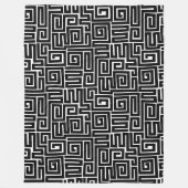 Kuba Style Pattern 280922 - Schwarz auf Weiß Fleecedecke (Vorderseite)