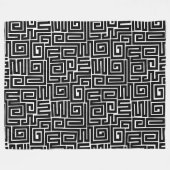 Kuba Style Pattern 280922 - Schwarz auf Weiß Fleecedecke (Vorderseite (Horizontal))