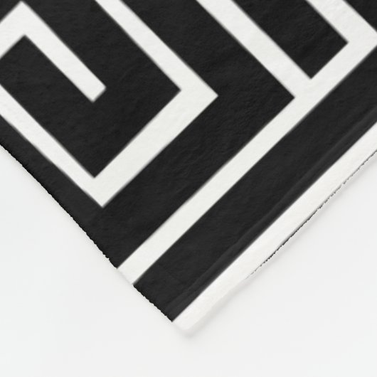 Kuba Style Pattern 280922 - Schwarz auf Weiß Fleecedecke (Ecke)