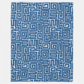 Kuba Style Pattern 280922 - Shibori Blue on White Fleecedecke (Vorderseite)