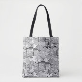 Kuba Style Pattern 280922 - Weiß auf Schwarz Tasche (Vorderseite)