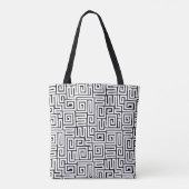 Kuba Style Pattern 280922 - Weiß auf Schwarz Tasche (Rückseite)