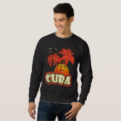 Kuba Summer Palm Trees 80er Beach Sunset Sweatshirt (Vorne ganz)