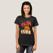 Kuba Summer Palm Trees 80er Beach Sunset T-Shirt (Vorne ganz)