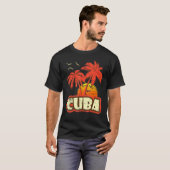 Kuba Summer Palm Trees 80er Beach Sunset T-Shirt (Vorne ganz)