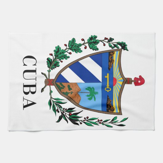 KUBA - Symbol/Wappen/Flagge/Farben/Emblem Geschirrtuch (Horizontal)