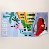 Kuba Travel Poster Beach Handtuch (Vorderseite)