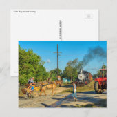 Kuba: Überquerung der Eisenbahn. Postkarte (Vorne/Hinten)