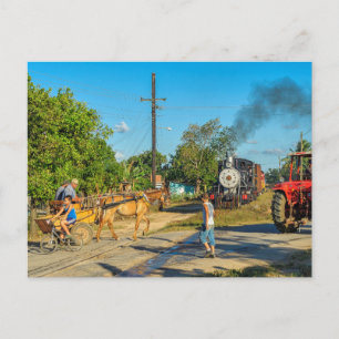 Kuba: Überquerung der Eisenbahn. Postkarte