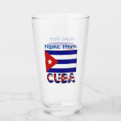 Kuba und Dark Blue Cuban Flag Blue Personalization Glas (Rückseite)