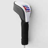 Kuba und Dark Blue Cuban Flag Blue Personalization Golf Headcover (angewinkelt)