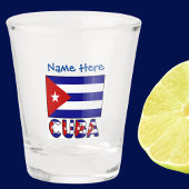 Kuba und Dark Blue Cuban Flag Blue Personalization Schnapsglas