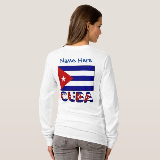 Kuba und Dark Blue Cuban Flag Blue Personalization T-Shirt (Schwarz voll)