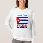 Kuba und Dark Blue Cuban Flag Blue Personalization T-Shirt (Vorderseite)
