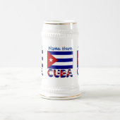 Kuba und Dark Blue Cuban Flag Personalisiert Bierglas (Mittel)
