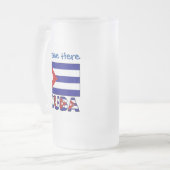 Kuba und Dark Blue Cuban Flag Personalisiert Mattglas Bierglas (Vorderseite Links)