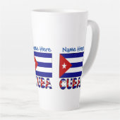 Kuba und Dark Blue Cuban Flag Personalisiert Milchtasse (Rechte Ecke)