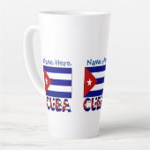 Kuba und Dark Blue Cuban Flag Personalisiert Milchtasse (Linke Ecke)