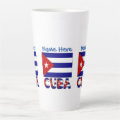 Kuba und Dark Blue Cuban Flag Personalisiert Milchtasse (Vorderseite)
