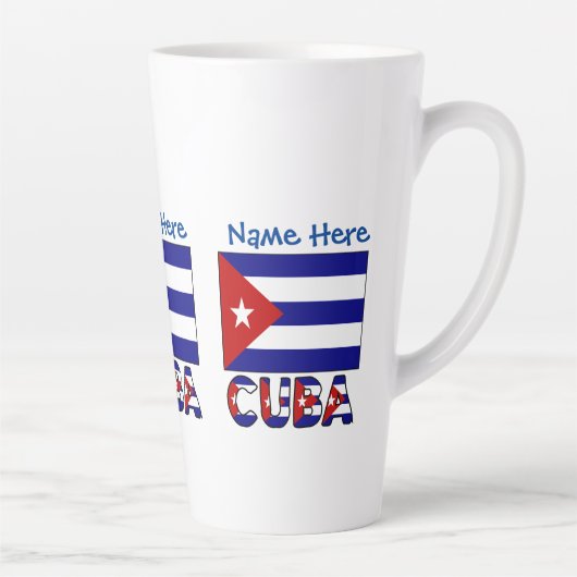 Kuba und Dark Blue Cuban Flag Personalisiert Milchtasse (Rechts)