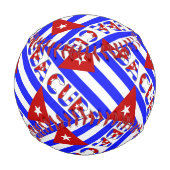 Kuba und die kubanische Flagge leuchten blau getaf Baseball (Rückseite)