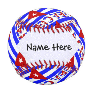 Kuba und die kubanische Flagge leuchten blau getaf Baseball