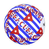 Kuba und die kubanische Flagge leuchten blau getaf Baseball (Vorderseite Links)