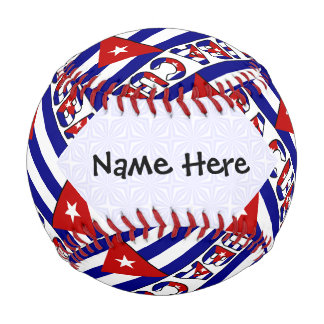 Kuba und kubanische Flagge Dunkles Blau mit Ihrem Baseball