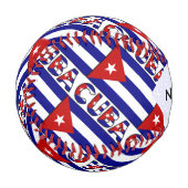 Kuba und kubanische Flagge Dunkles Blau mit Ihrem Baseball (Vorderseite Links)