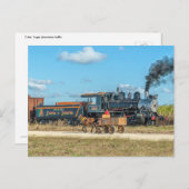 Kuba. Verkehr mit Zuckerplantagen. Postkarte (Vorne/Hinten)