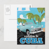 Kuba-Vintage-Autovermietung Postkarte (Vorne/Hinten)