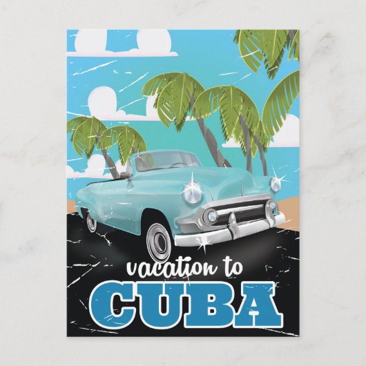 Kuba-Vintage-Autovermietung Postkarte (Vorderseite)