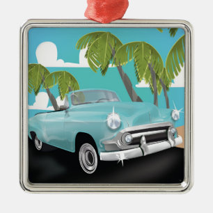 Kuba-Vintage-Autovermietung Silbernes Ornament