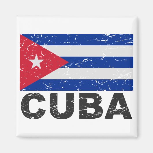 Kuba Vintage-Flagge Magnet (Vorne)