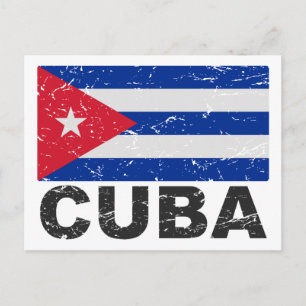 Kuba-Vintage-Flagge Postkarte