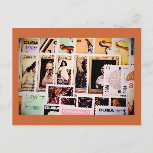 Kuba, Vintage Porto-Briefmarke, Postkarten (Vorderseite)