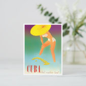 Kuba Vintage Reise Postkarte (Stehend Vorderseite)