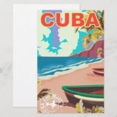 Kuba Vintage Reiseplakat Briefpapier (Vorne/Hinten)