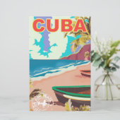 Kuba Vintage Reiseplakat Briefpapier (Stehend Vorderseite)